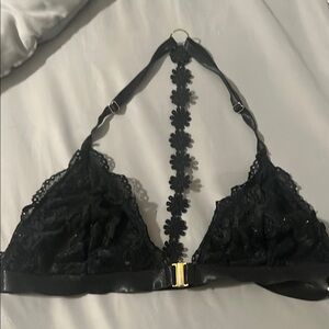 Black Lace Halter Bralette
